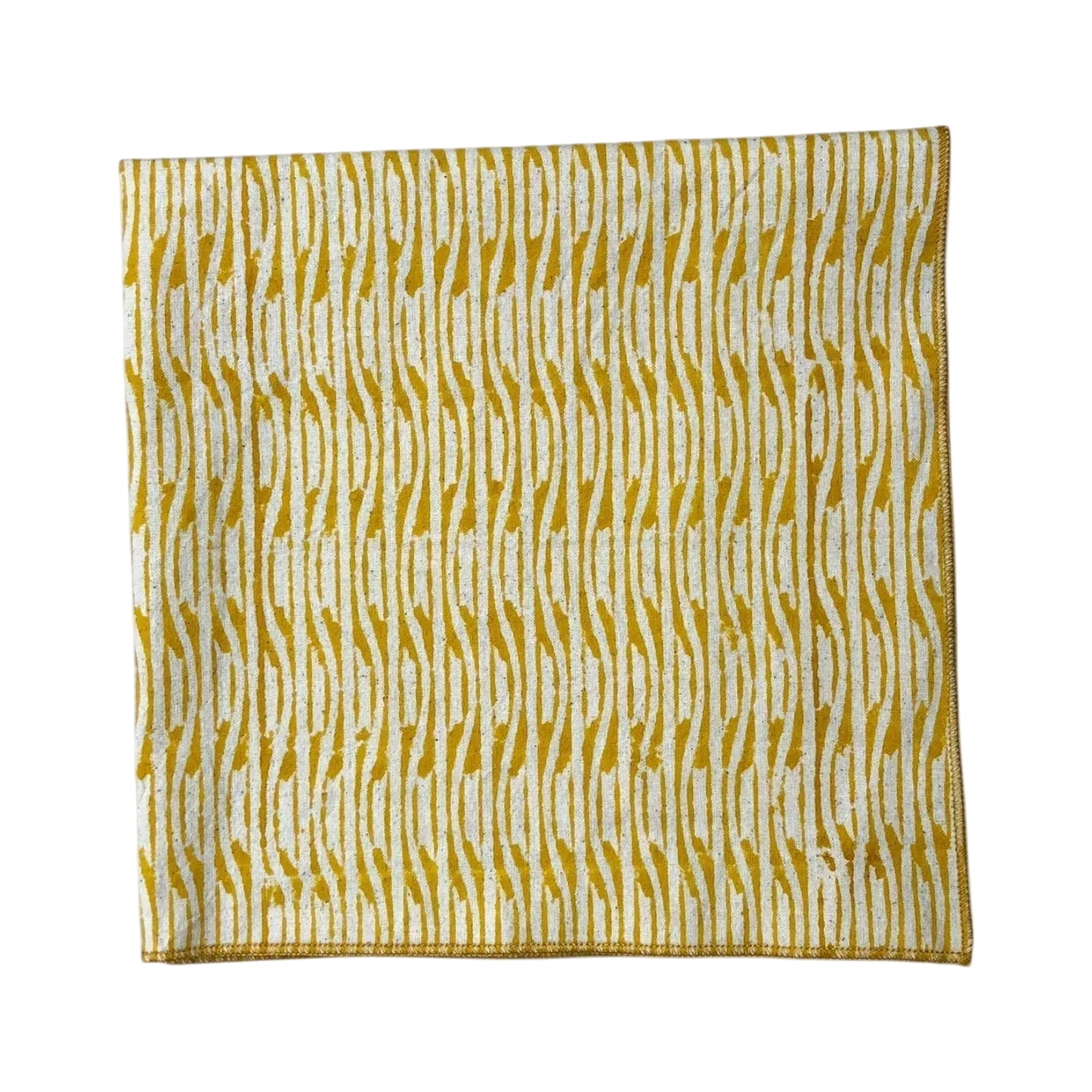 Mustard Tints Cloth Napkin | Block-Printed Cotton | 18x18 in