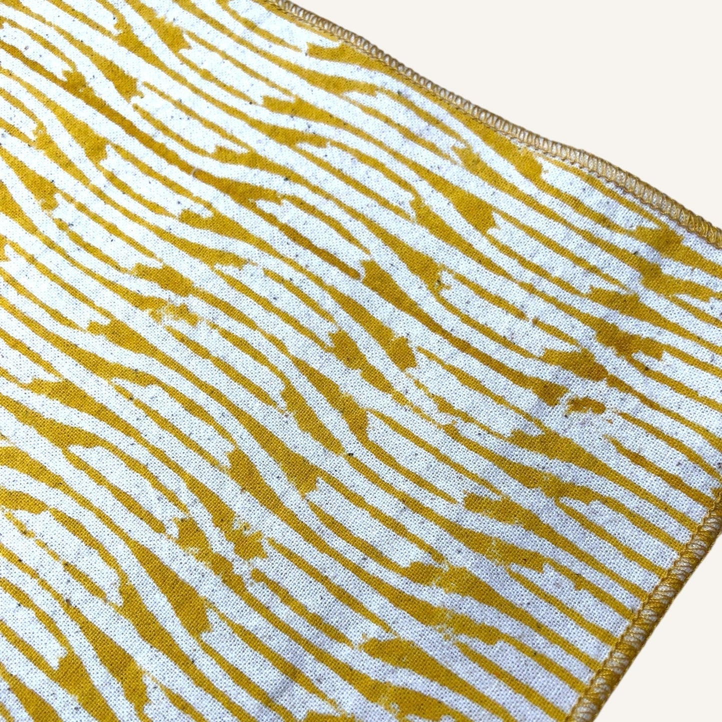 Mustard Tints Cloth Napkin | Block-Printed Cotton | 18x18 in