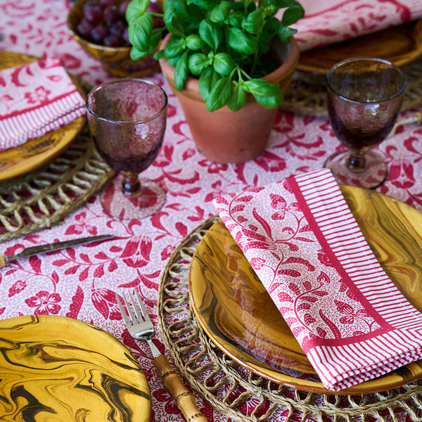 Red Ottilie Tablecloth