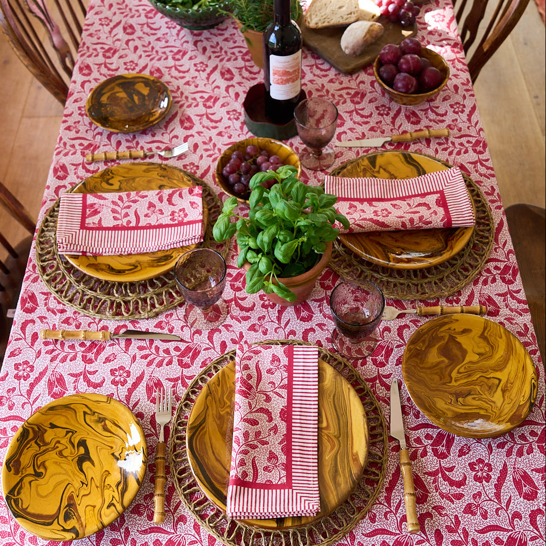 Red Ottilie Tablecloth