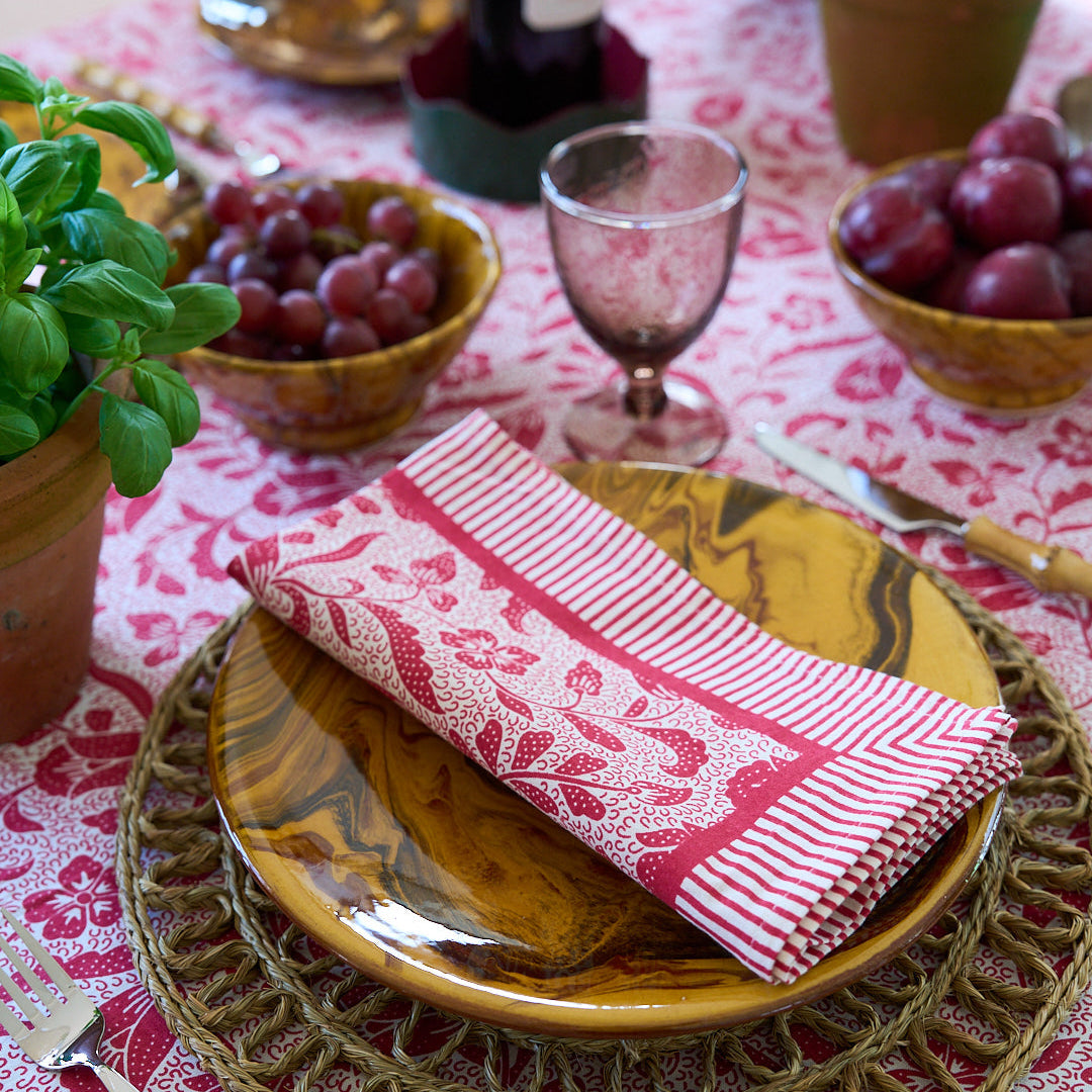 Red Ottilie Tablecloth