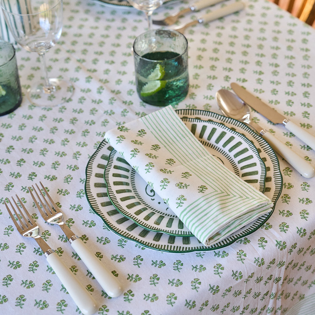 Green Ditsy Tablecloth