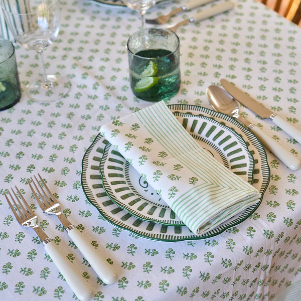 Green Ditsy Tablecloth