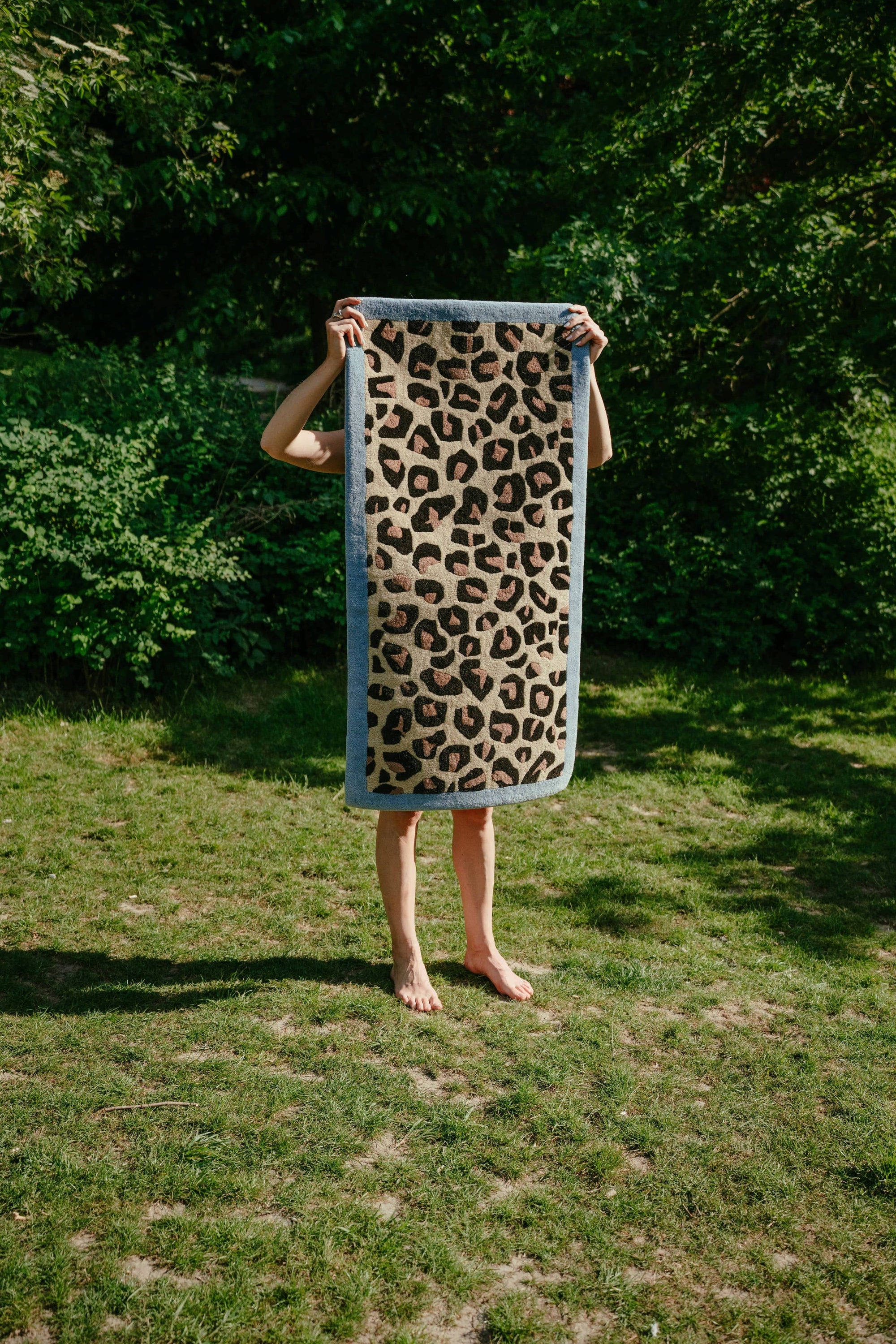 Mini Blue Leopard Rug