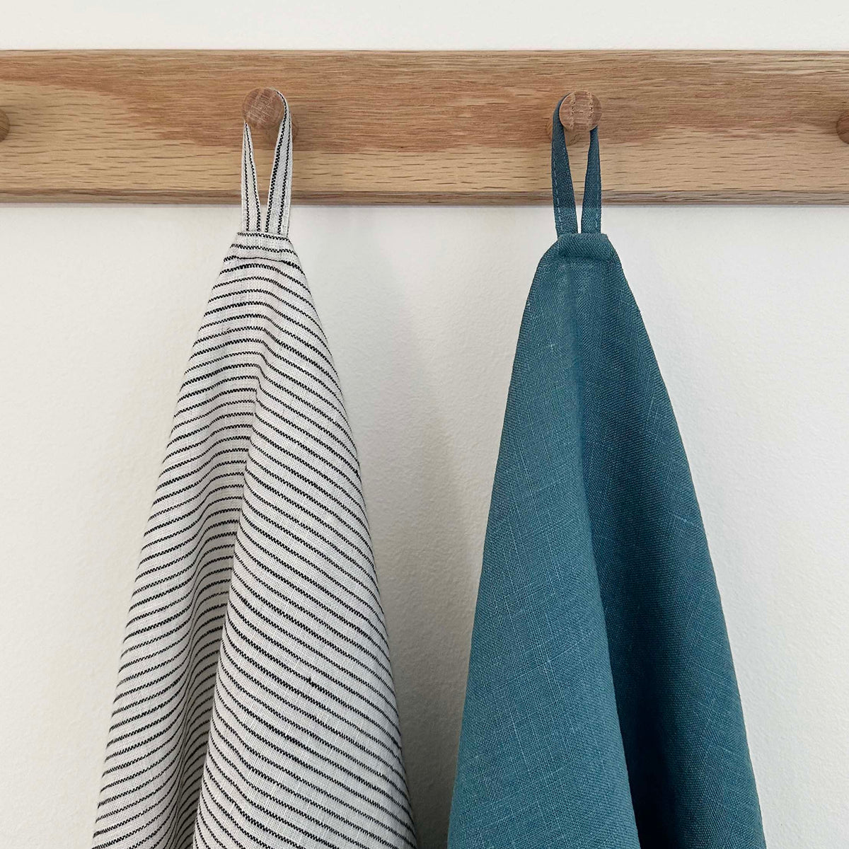100% Linen Tea Towels OEKO-TEX® Certified – Pink Opal + Stripe