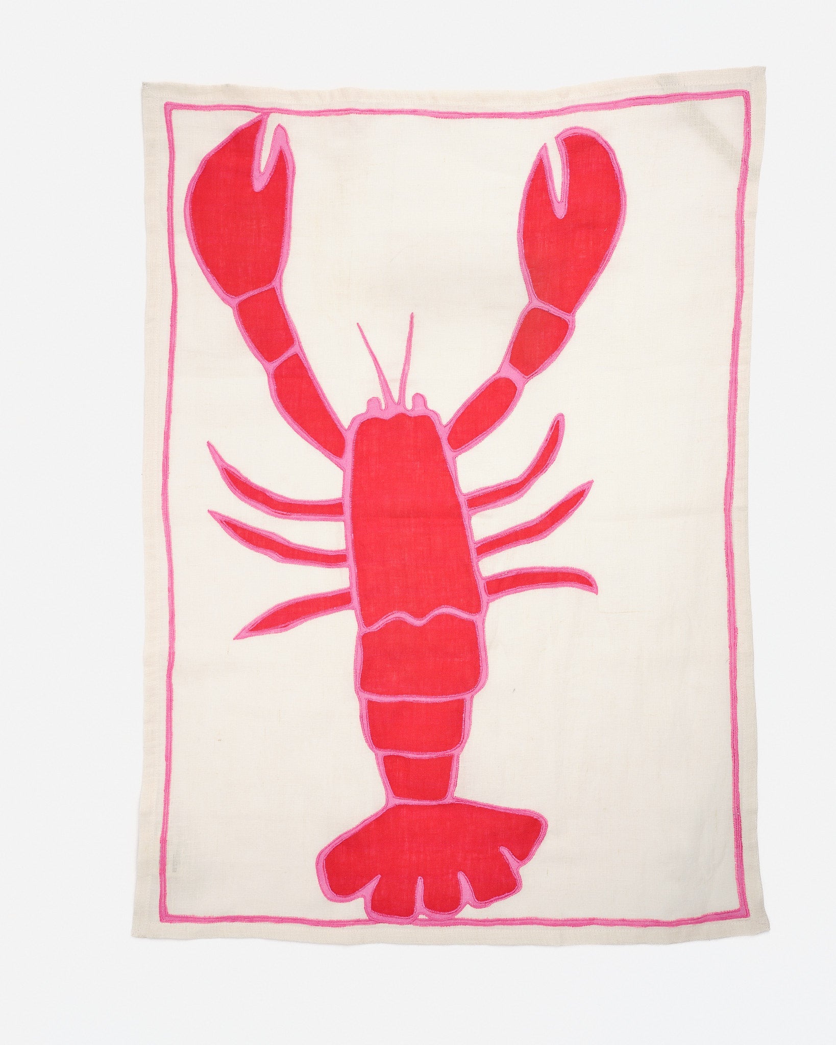 Lobster Embroidered Tea Towel