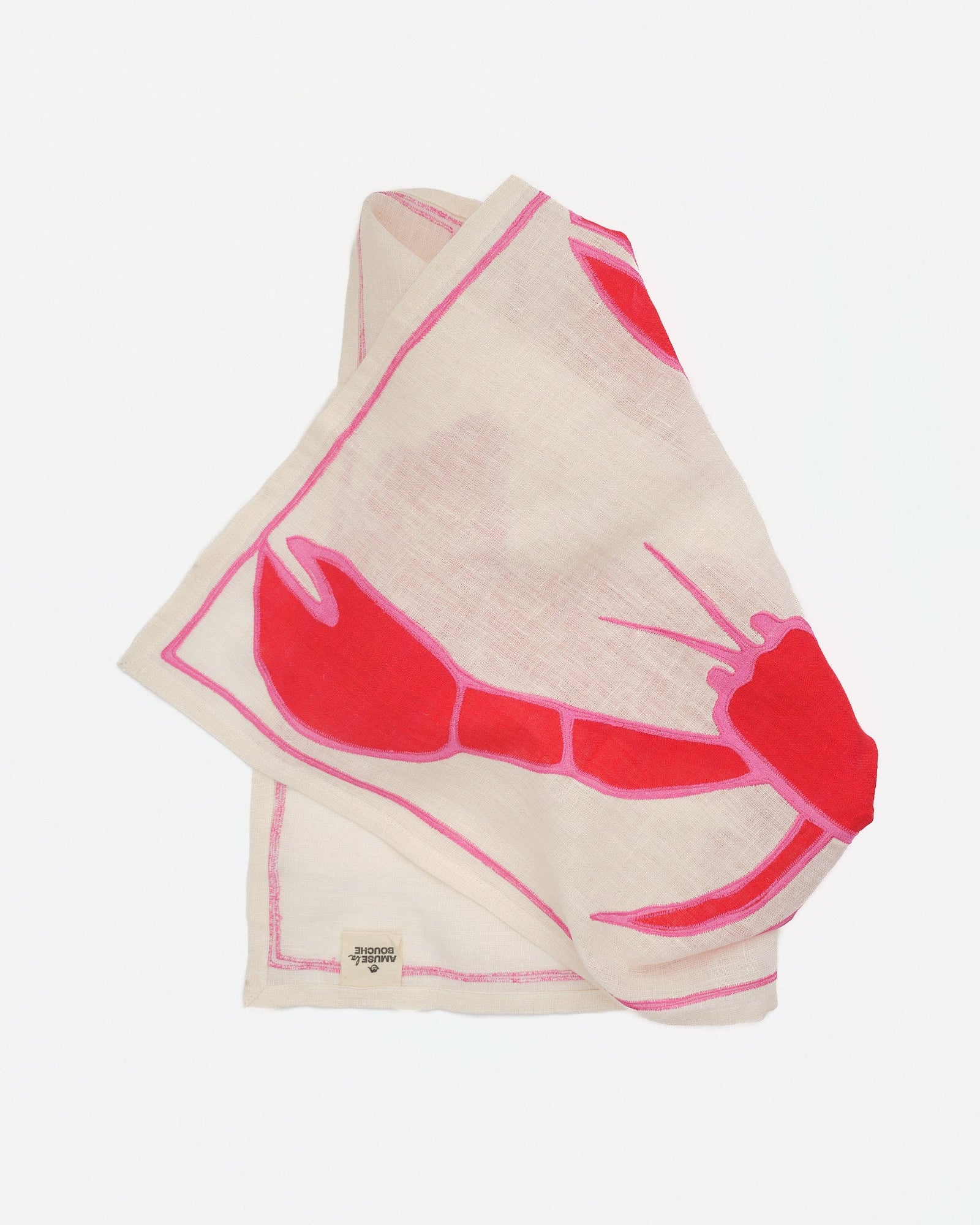 Lobster Embroidered Tea Towel