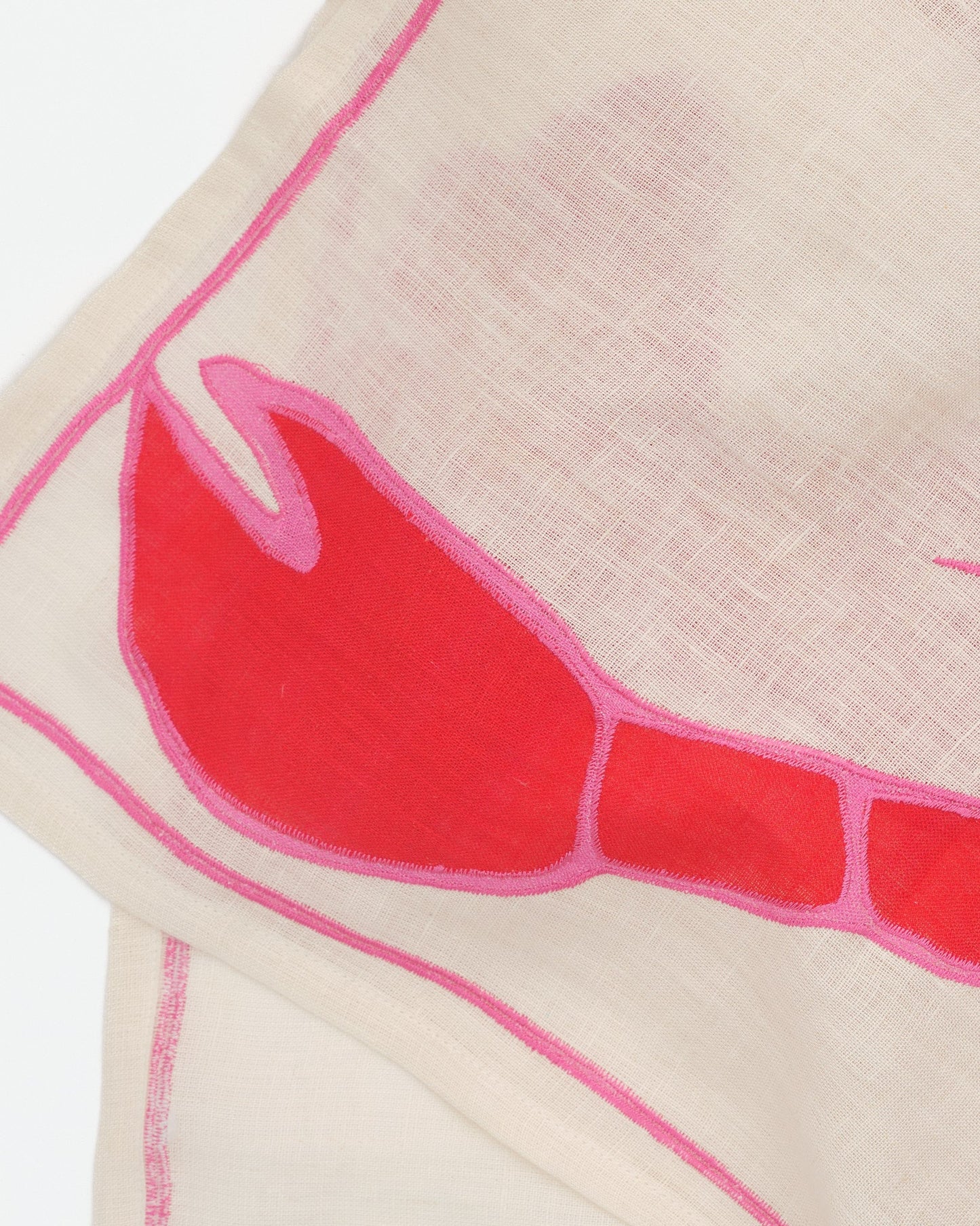 Lobster Embroidered Tea Towel