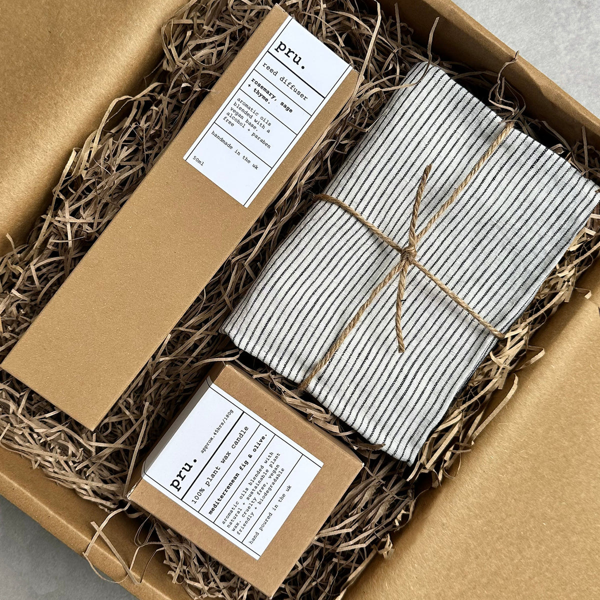 Build Your Own: 100% Plant Wax Candle, Diffuser + Tea Towel Gift Set