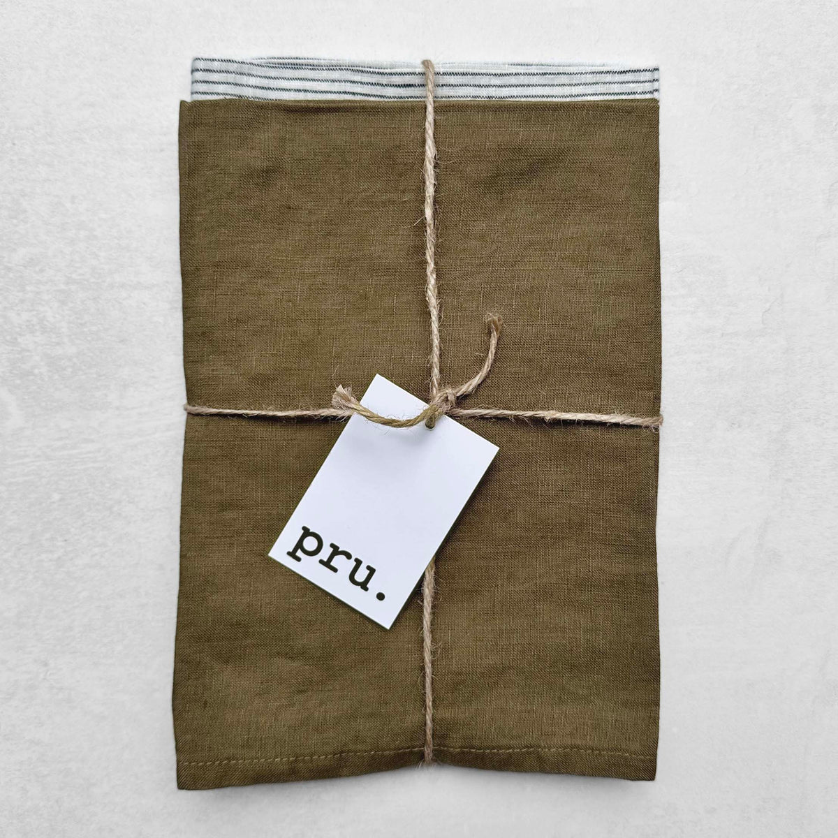 100% Linen Tea Towels OEKO-TEX® Certified - Charcoal + Stripe