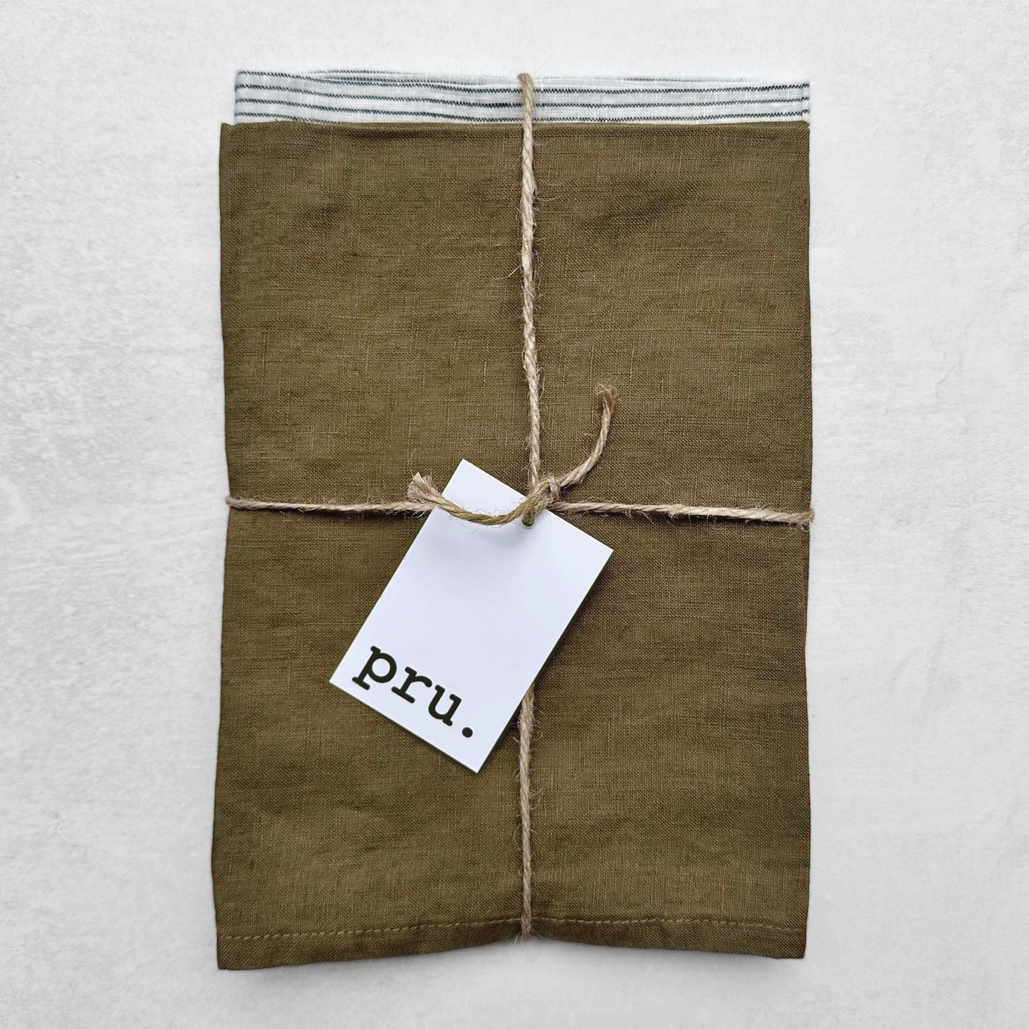 100% Linen Tea Towels OEKO-TEX® Certified - Charcoal + Stripe