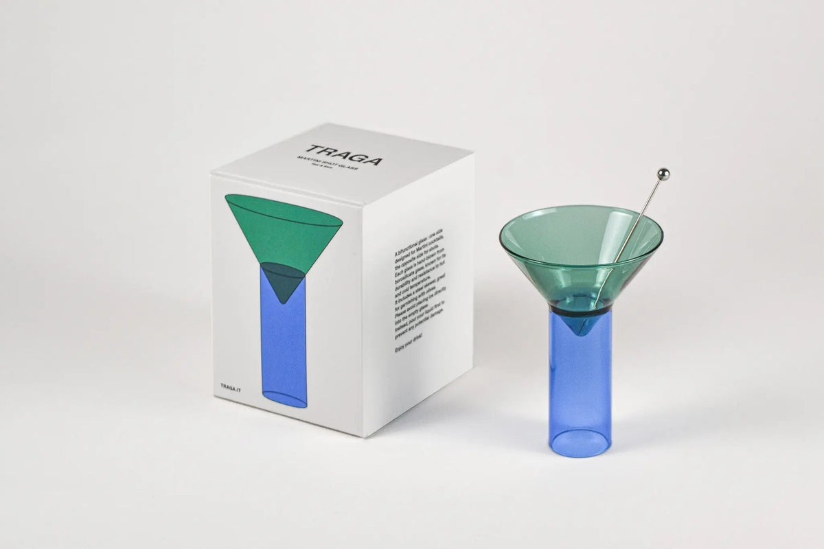 Martini Shot Glass, Teal & Blue TRAGA