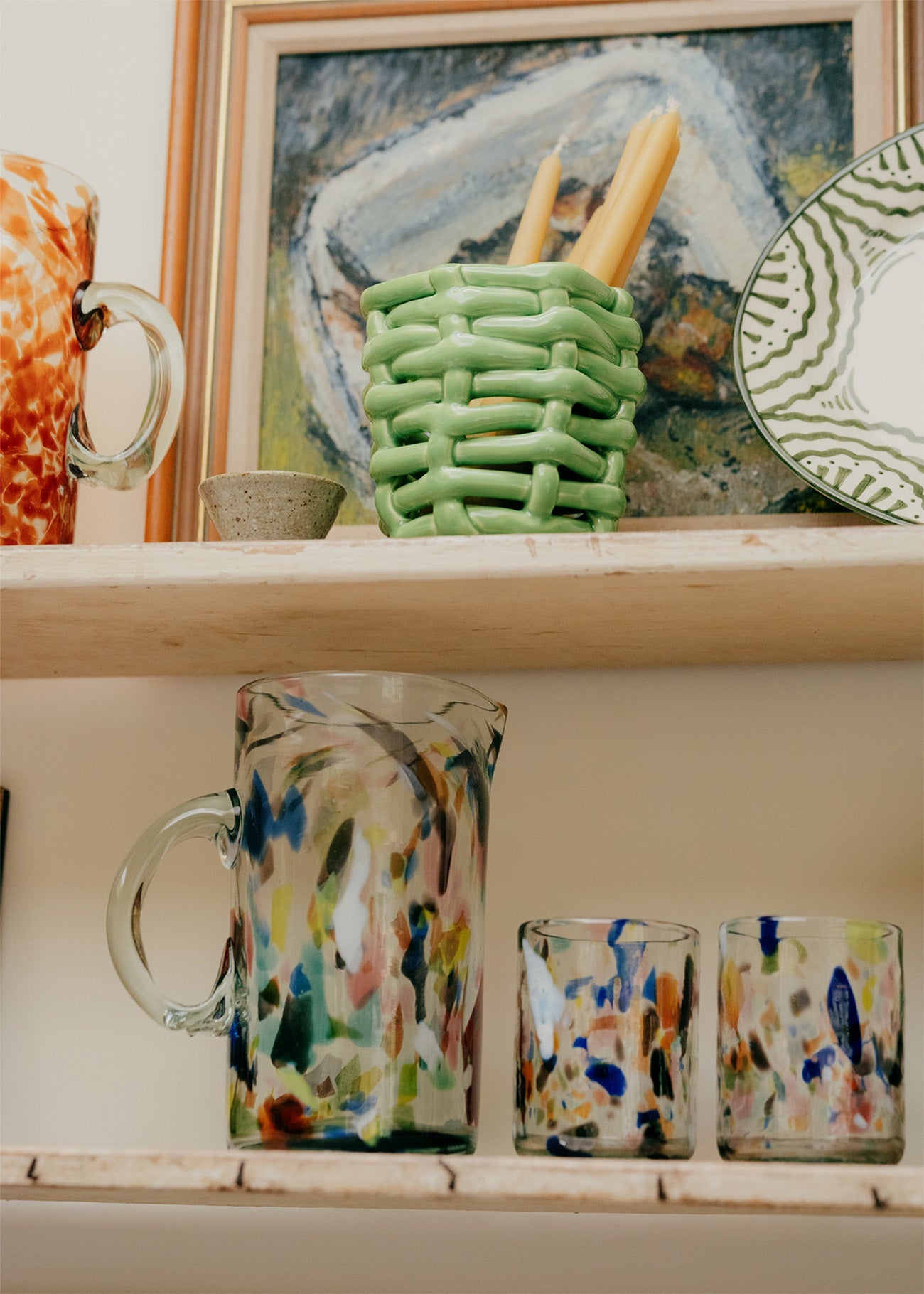 Terrazzo Jug and 4 Tumblers Set