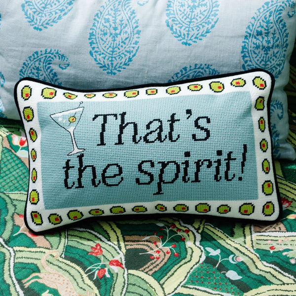 That's The Spirit Needlepoint Pillow - Furbish Studio