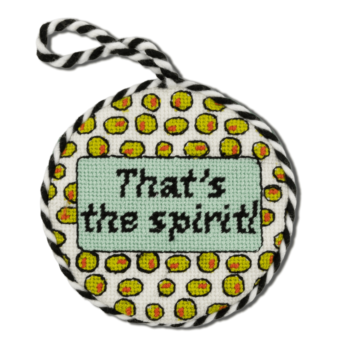 Needlepoint Ornament - That's the Spirit - Furbish Studio