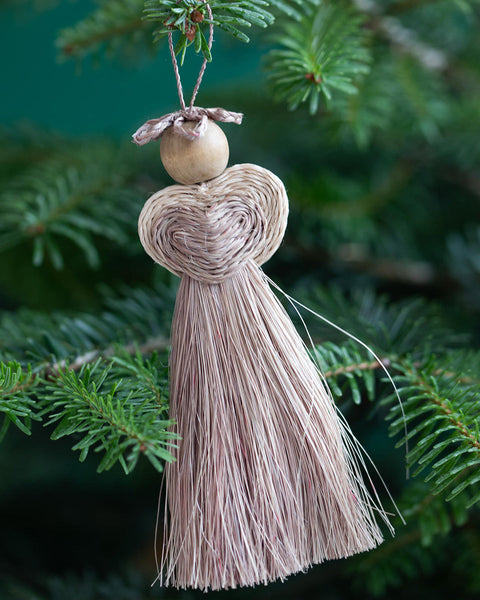 BUSO: Handwoven Grey Love Angel Tree Decoration