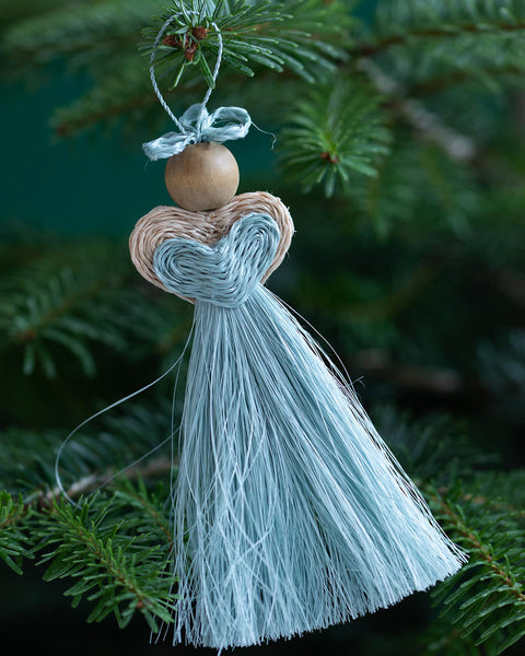 IQHWA: Handwoven Blue Love Angel Tree Decoration