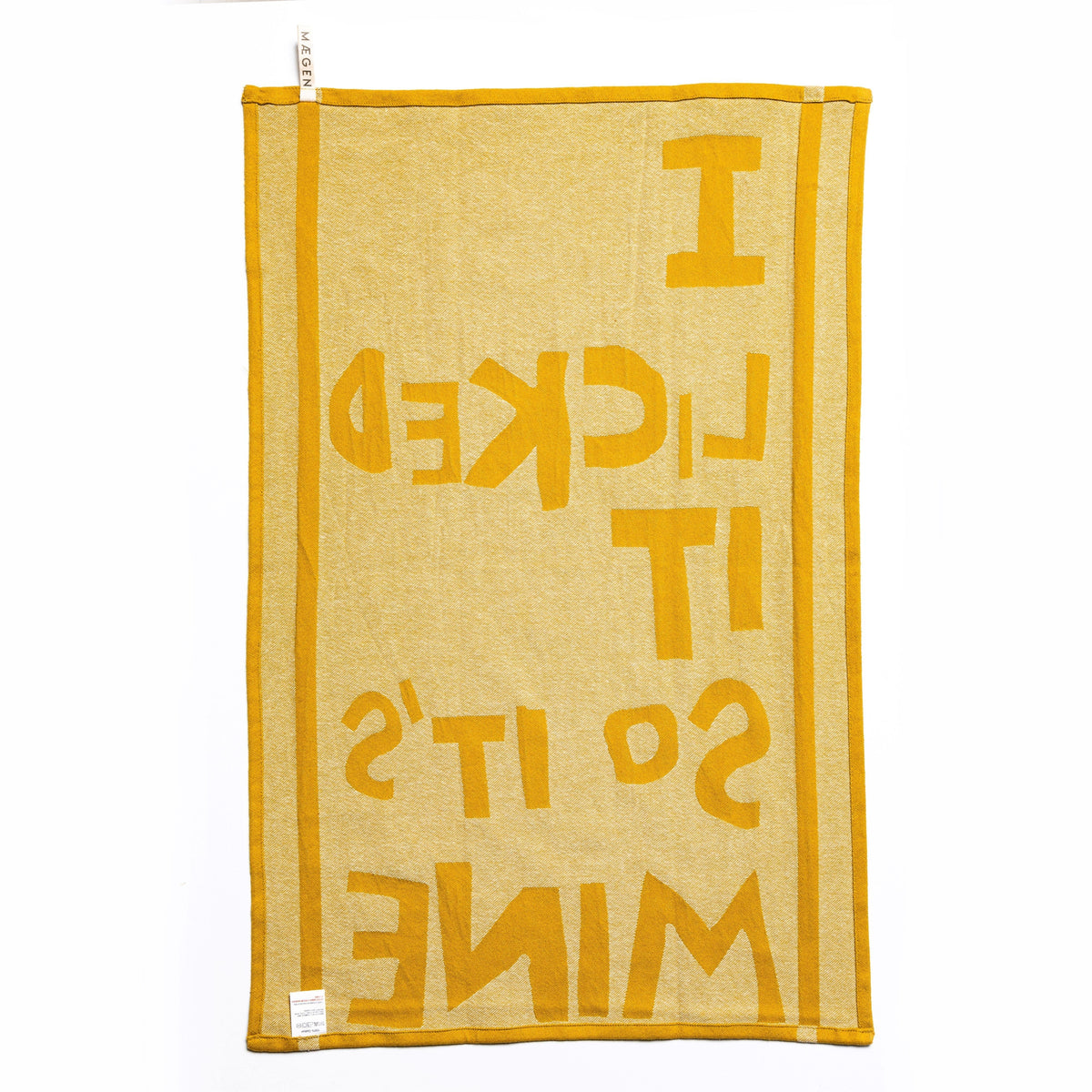 Tea Towel - Chartreuse - 'I Licked It So It's Mine'