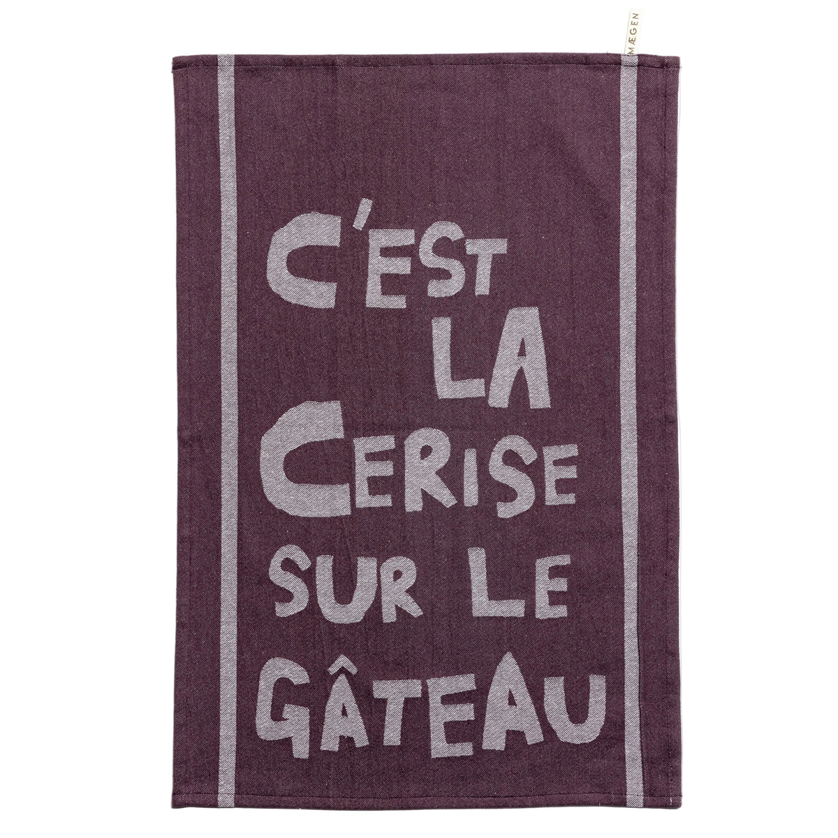 Tea Towel - Aubergine - 'It's the Cherry on the Cake'