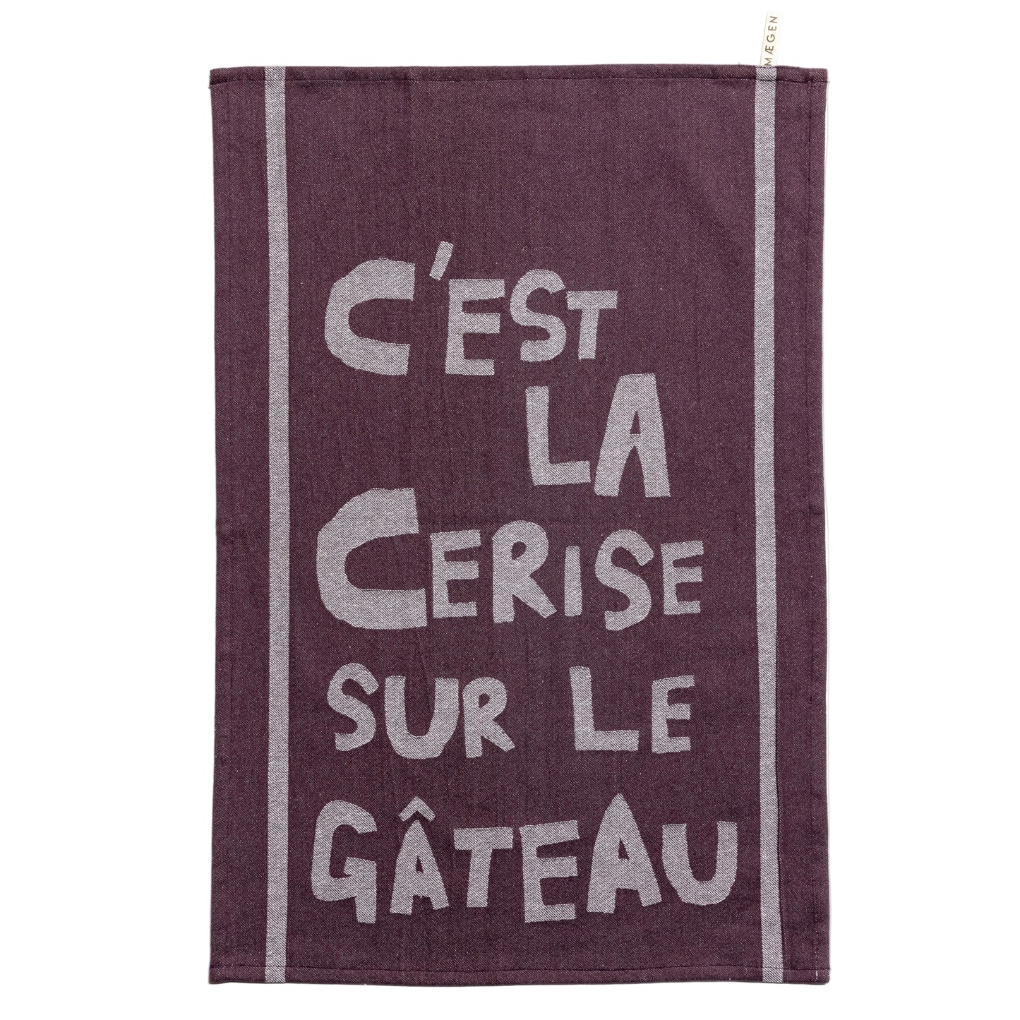 Tea Towel - Aubergine - 'It's the Cherry on the Cake'