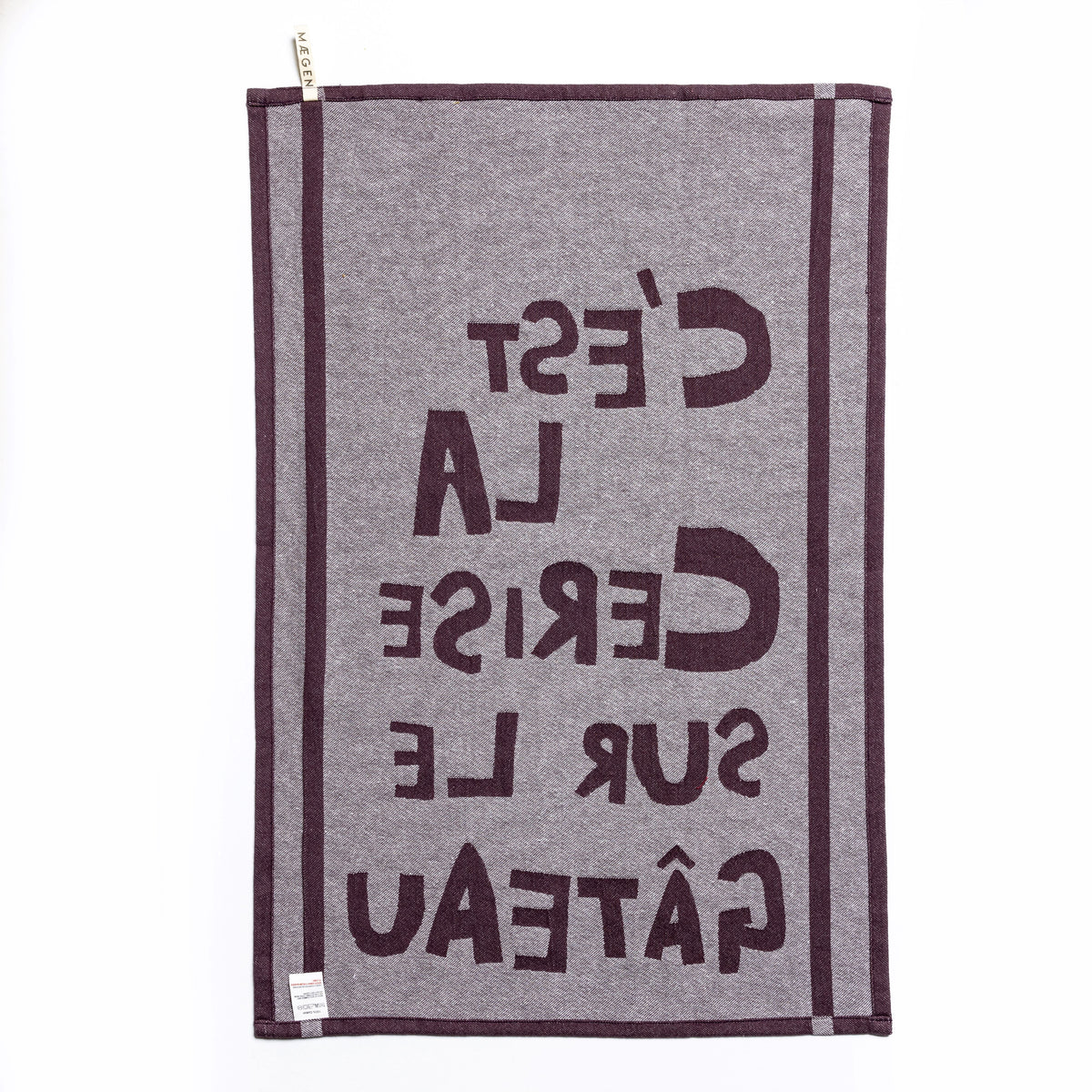Tea Towel - Aubergine - 'It's the Cherry on the Cake'