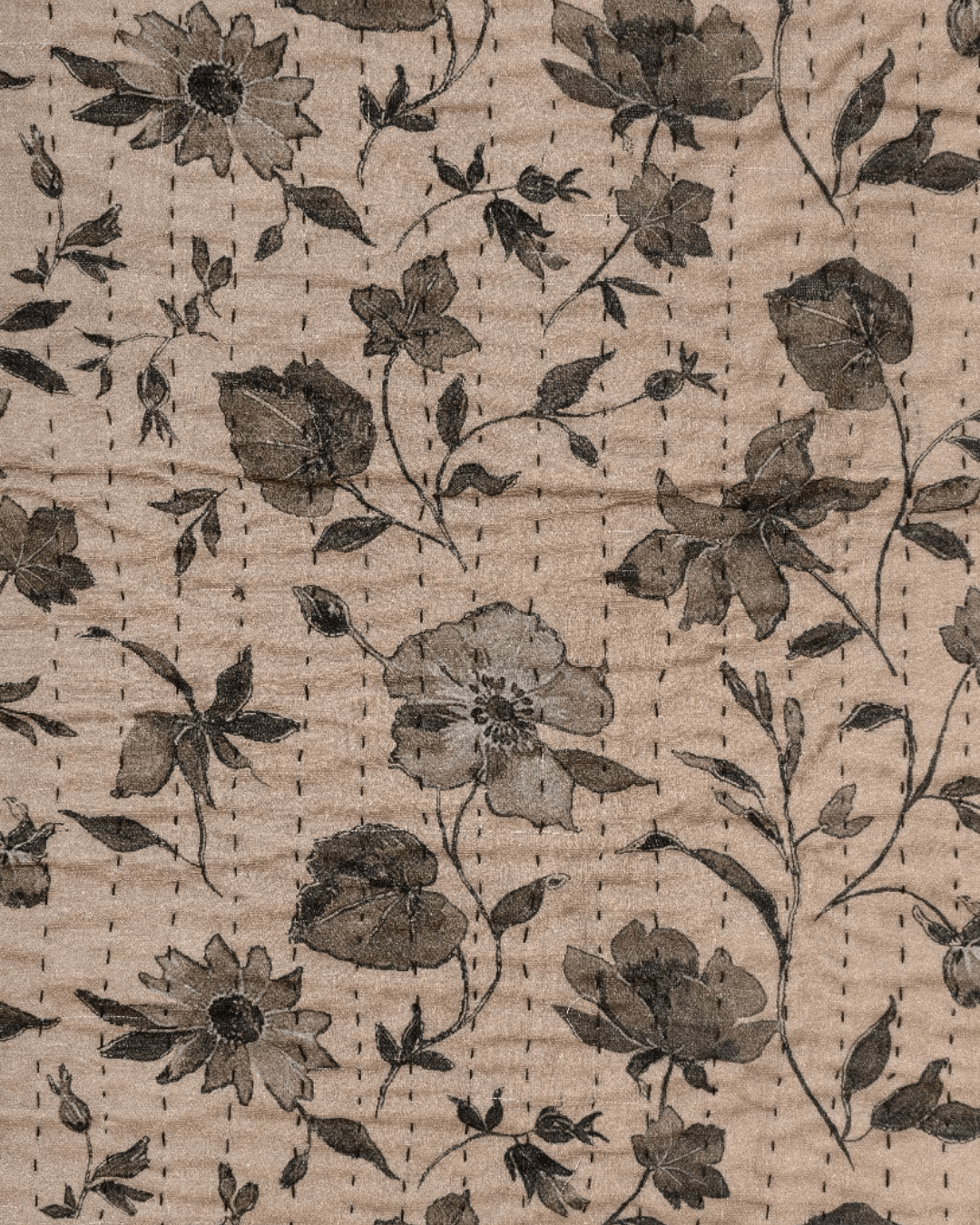 The Moon Garden Kantha Throw