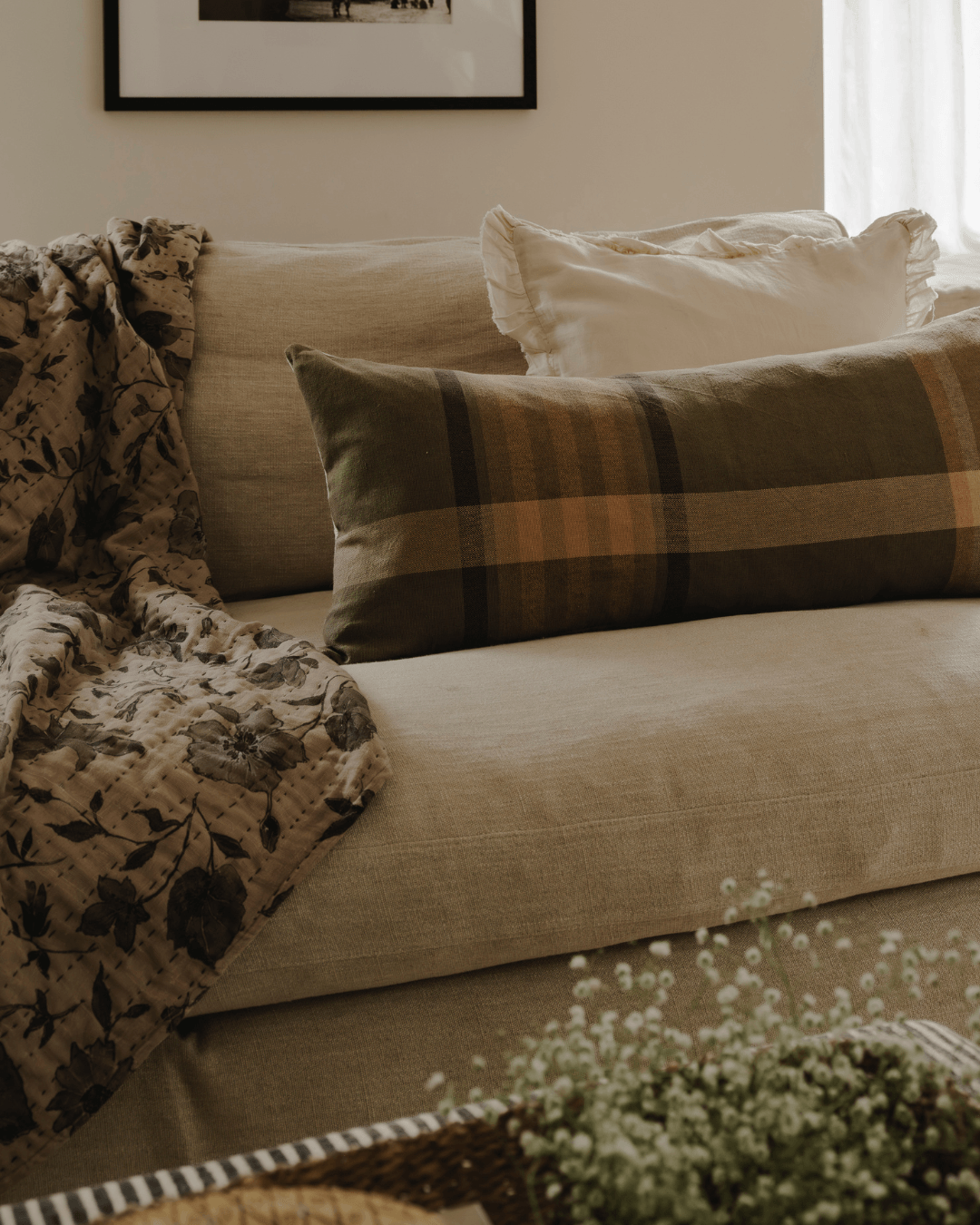 The Moon Garden Kantha Throw