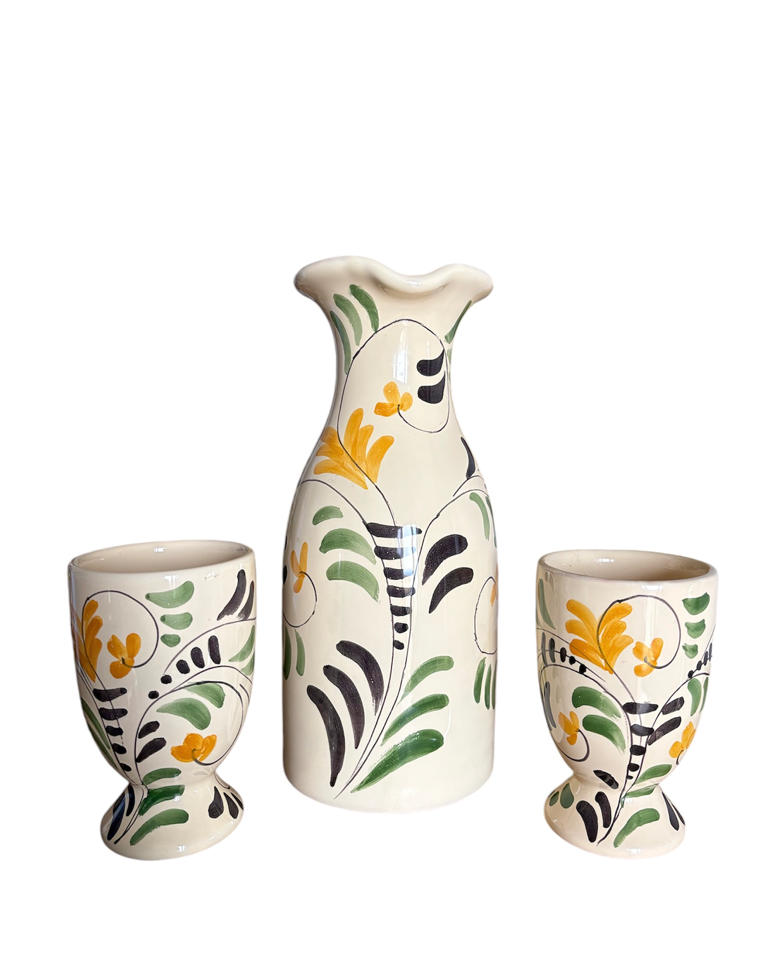 The Vines Carafe and footed Cup Holiday Set
