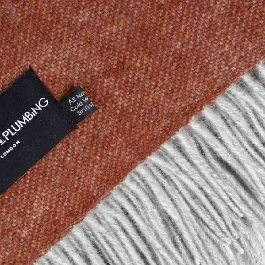 The Loft - Pure New Wool Throw - Reversible Brick / Grey