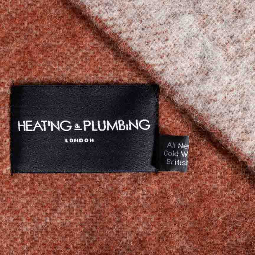 The Loft - Pure New Wool Throw - Reversible Brick / Grey