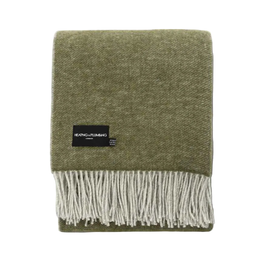 The Loft - Pure New Wool Throw - Reversible Fern / Grey