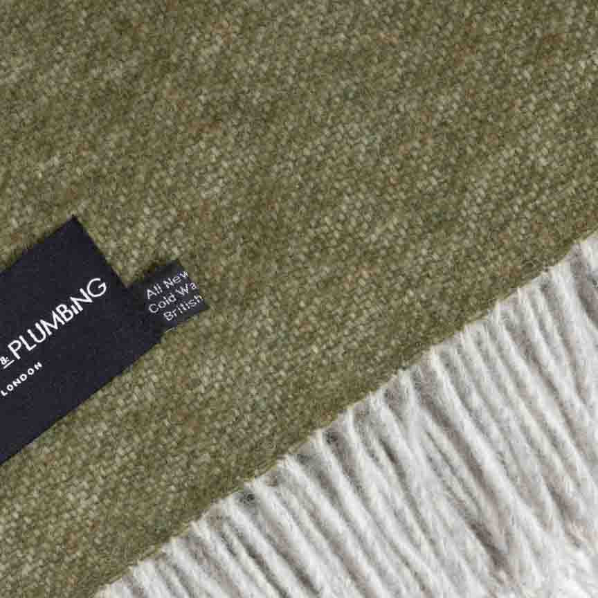 The Loft - Pure New Wool Throw - Reversible Fern / Grey