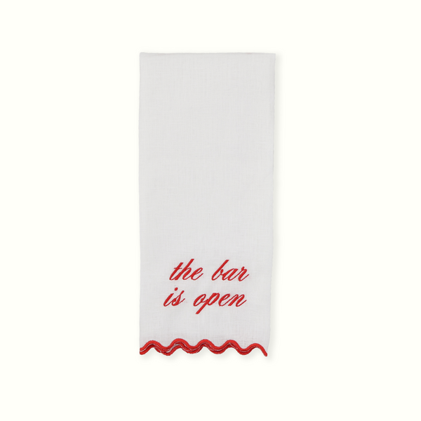 Scalloped Linen Bar Towel