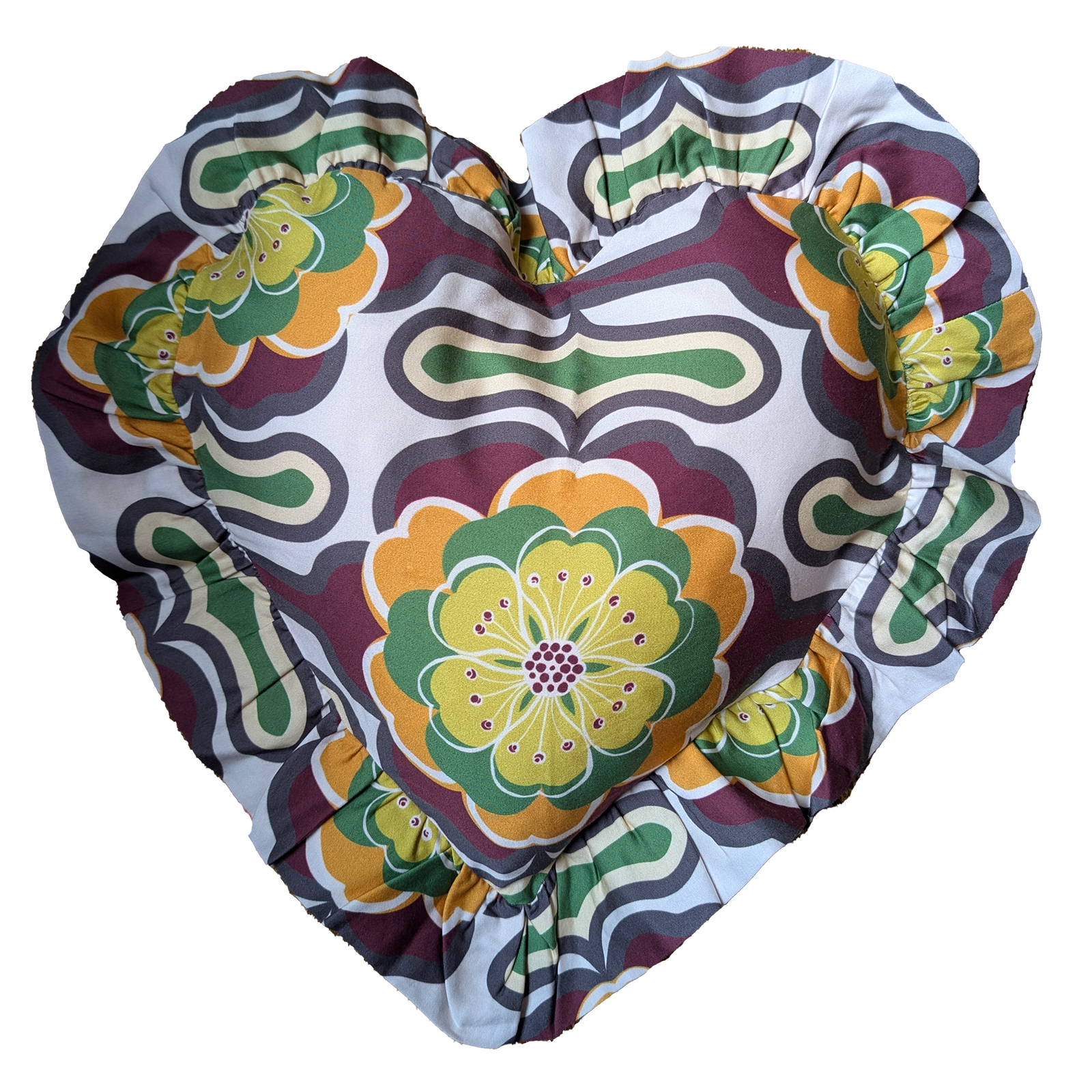 Young Hearts Ruffle Cushion in Thelma