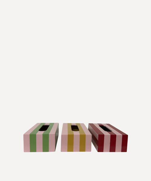 Pink & Light Green Hand-Painted Tissue Box Cover