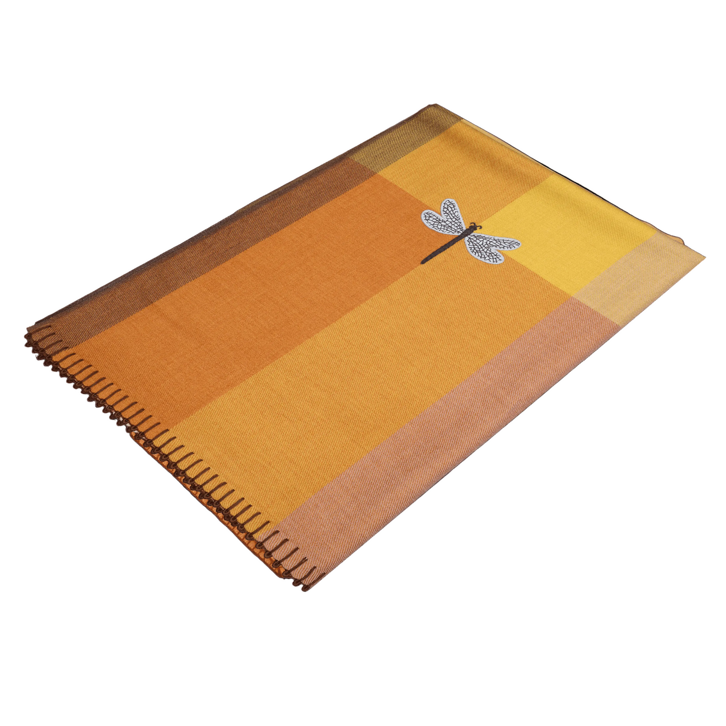 Handwoven Merino Wool Travel Wrap 25" × 70"