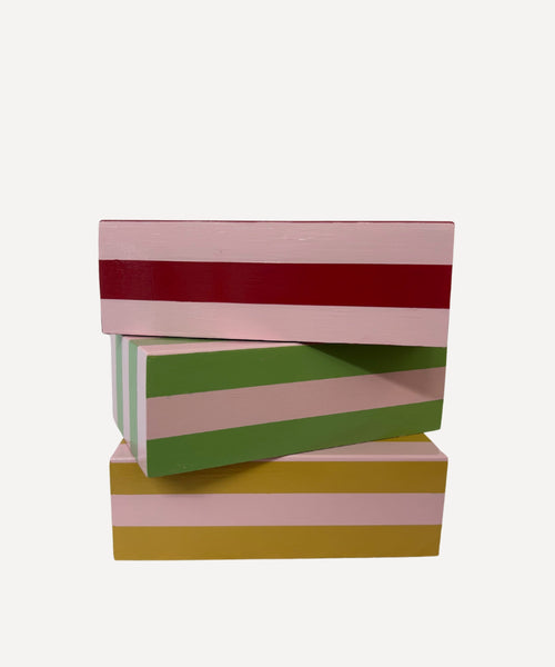 Pink & Light Green Hand-Painted Tissue Box Cover