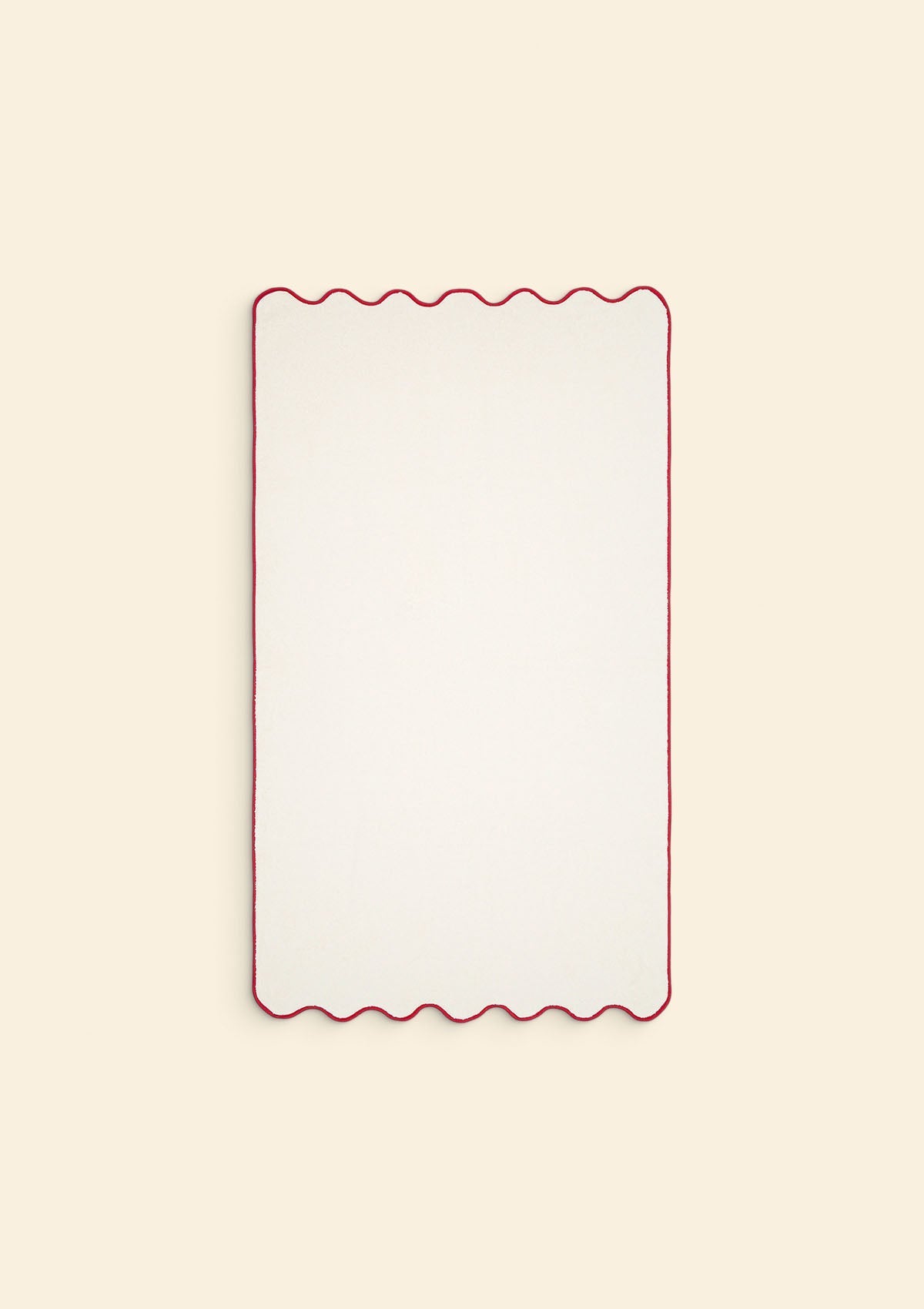 Ivory & Bordeaux Cotton Wavy Bath Sheet