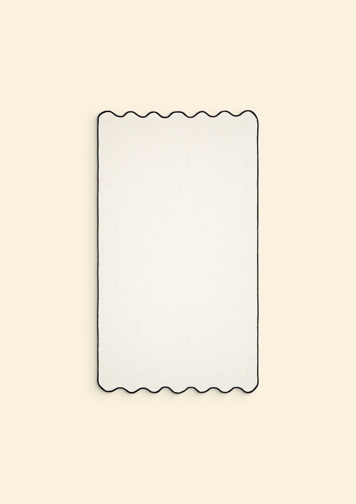Ivory & Black Cotton Wavy Bath Sheet