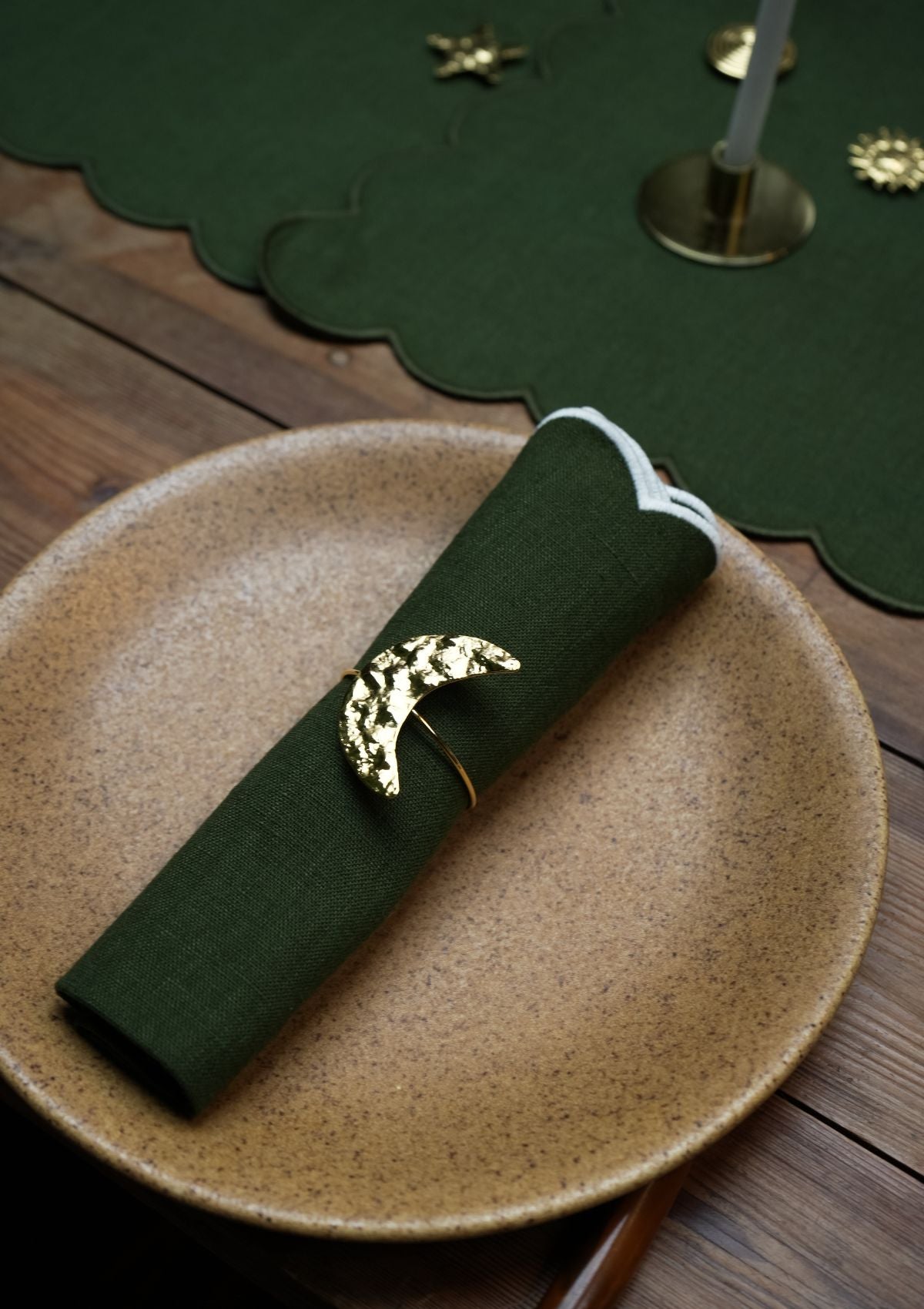 Gold Jewelled Napkin Rings (Set of 6)