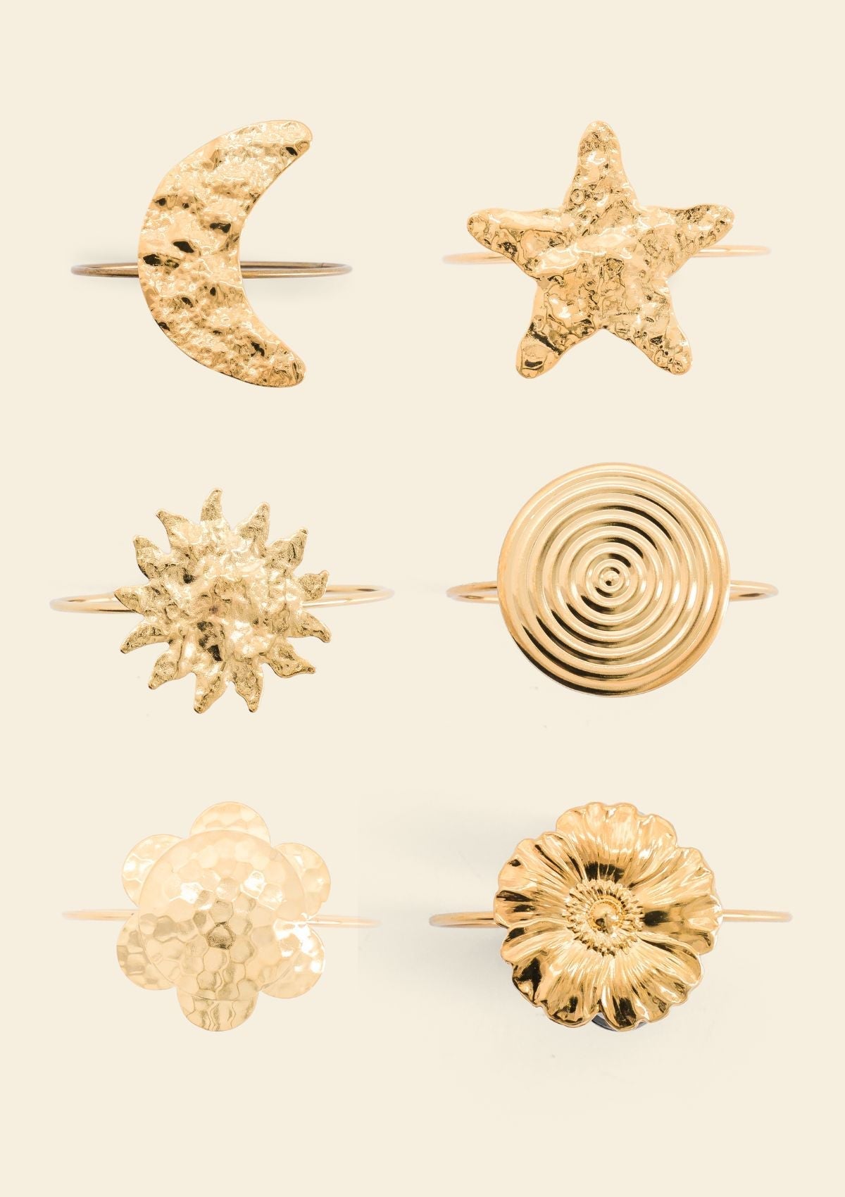Gold Jewelled Napkin Rings (Set of 6)