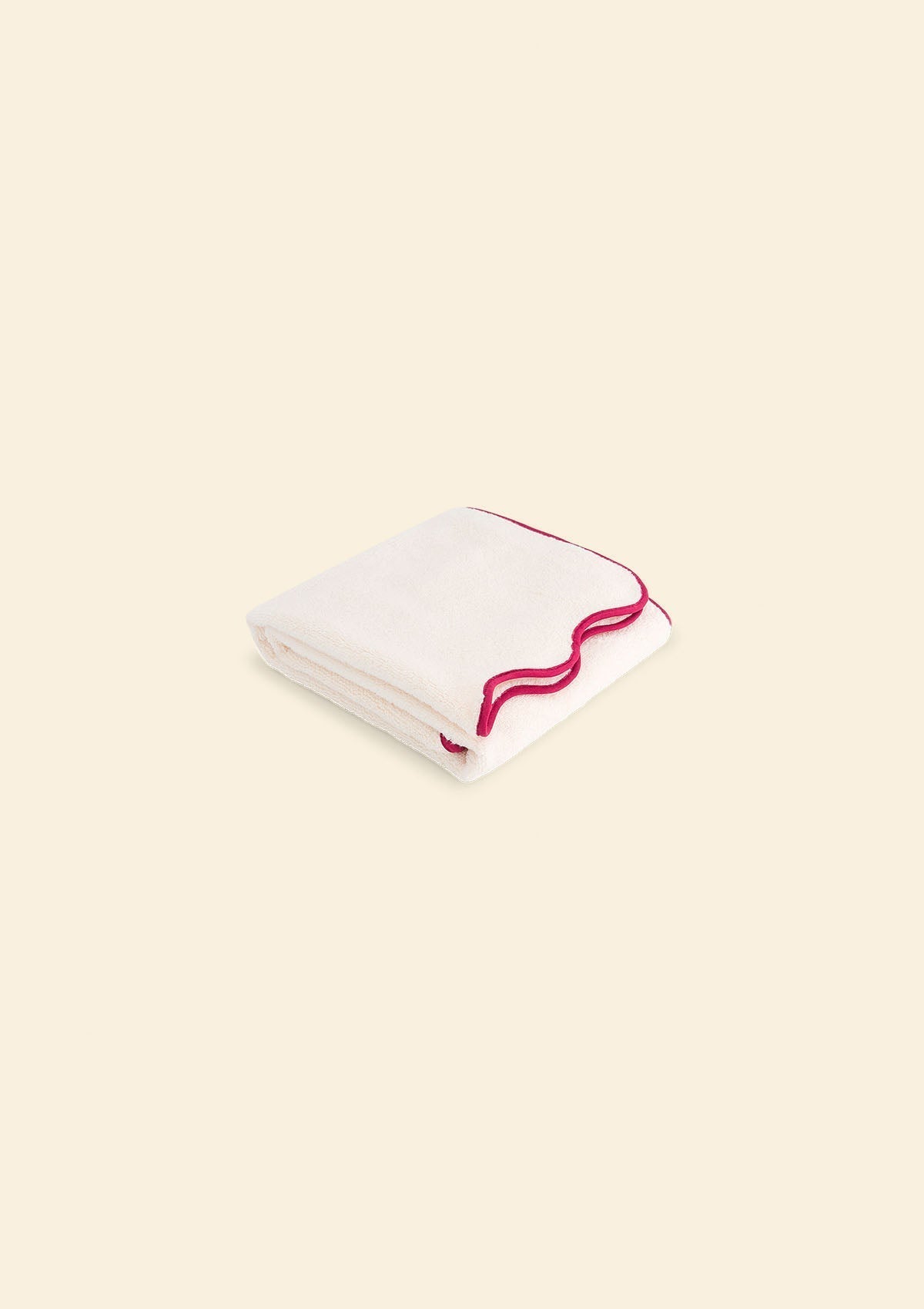 Ivory & Bordeaux Cotton Wavy Bath Towel