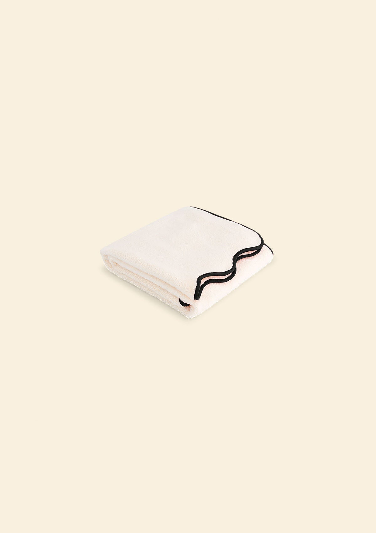 Ivory & Black Cotton Wavy Bath Towel
