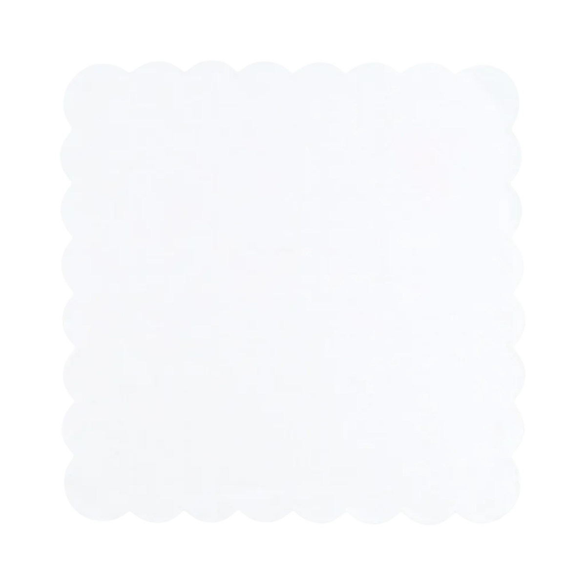 Scalloped Linen Napkin in White