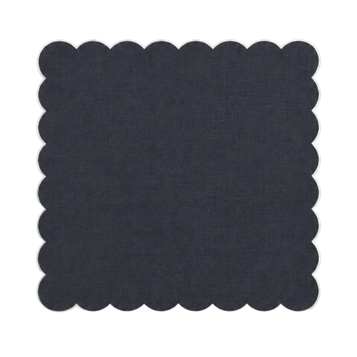 Scalloped Linen Napkin in Slate Blue
