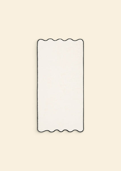 Ivory & Black Cotton Wavy Hand Towel