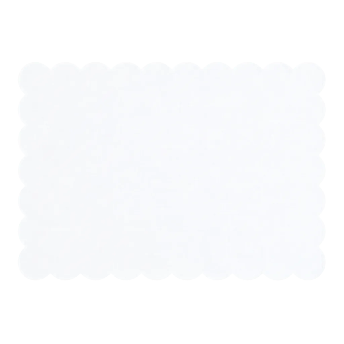 Scalloped Rectangular Linen Placemat in White