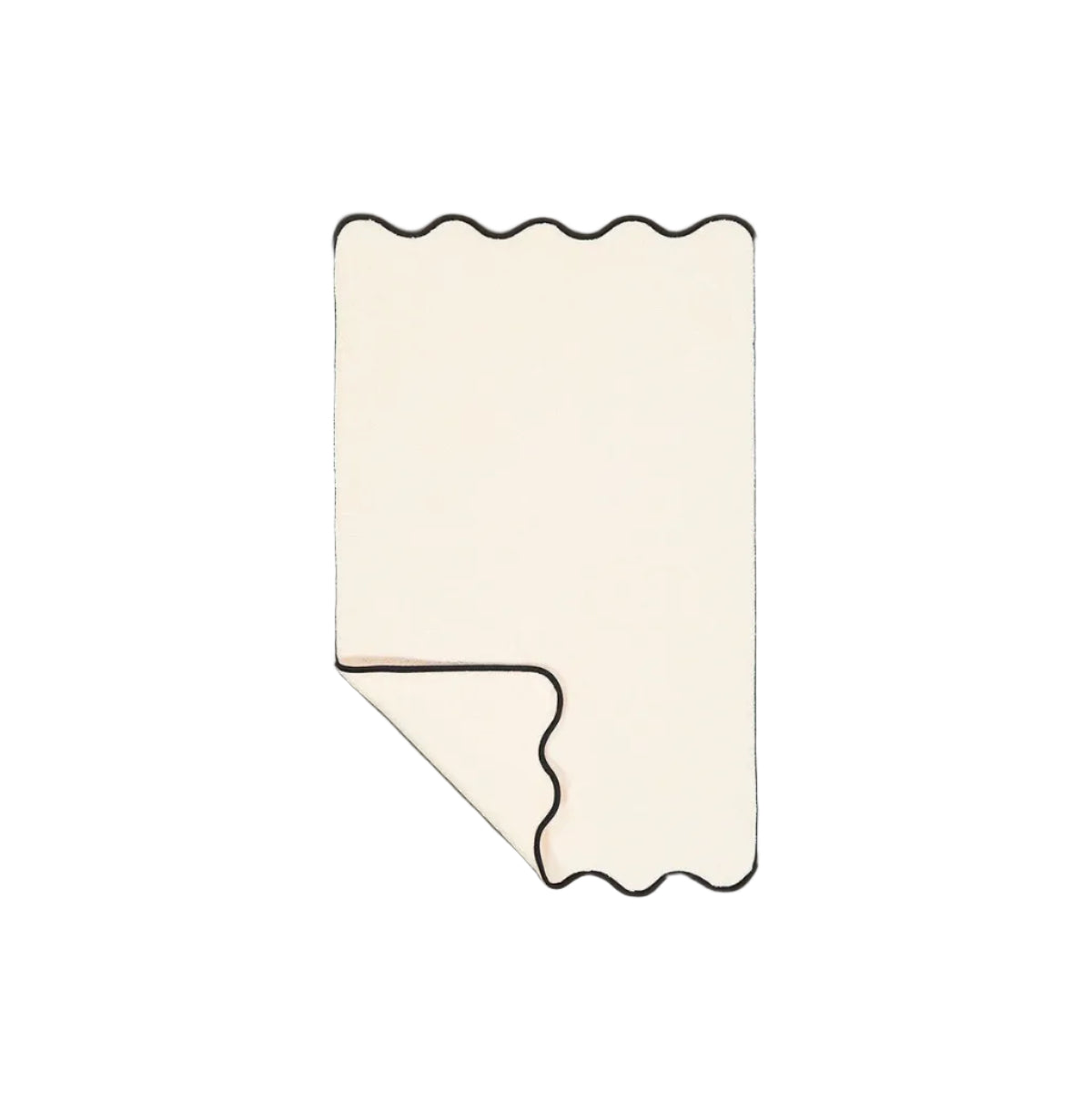 Ivory & Black Cotton Wavy Bath Mat