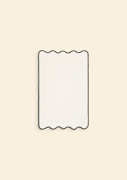 Ivory & Black Cotton Wavy Bath Mat