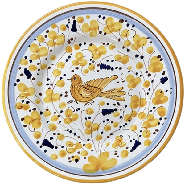 Oiseau Fleurs Jaunes Plate - 20cm